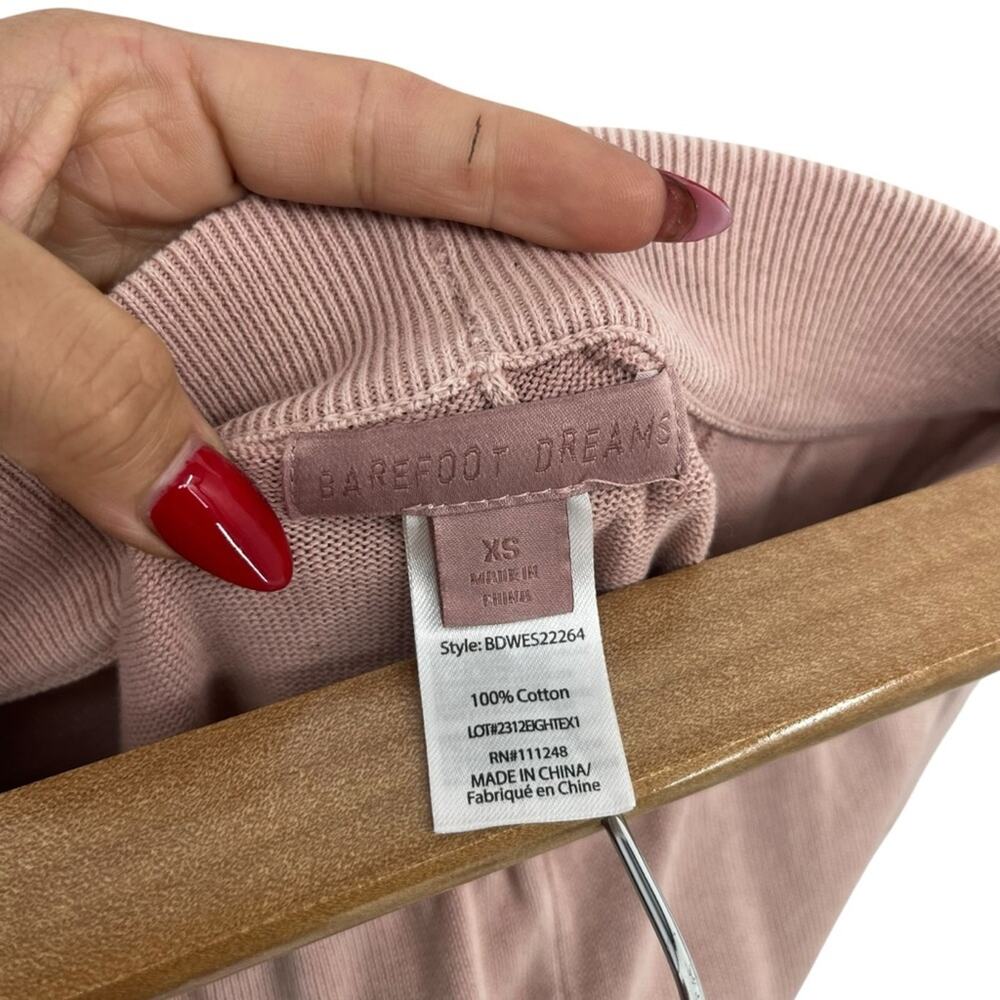 Barefoot Dreams Mauve Pink Cotton Lounge Pants XS Soft Wide Leg Cozy Relaxed Fit - Picture 7 of 8